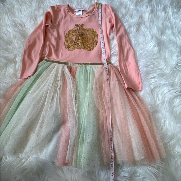 Fall/Thanksgiving dress with sequins pumpkin and tutu - size 7 - Picture 3 of 4